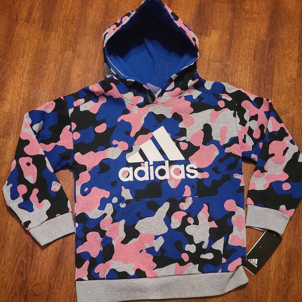 Adidas Boys Camo pullover Hoodie AA7484 NWT